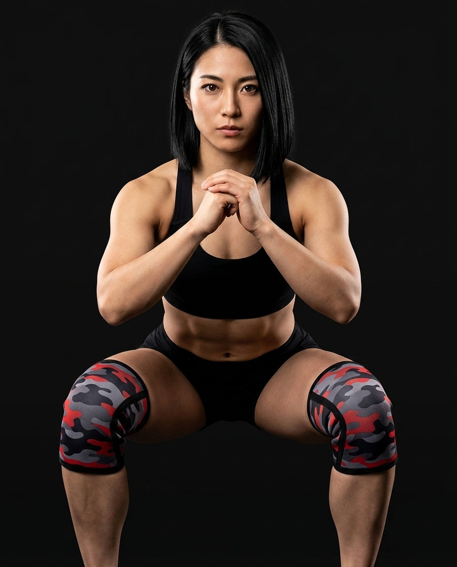 Knee Brace - Camo Grey-Red